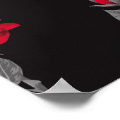 Naadloze rode rozenbloemen abstract poster (Hoek)