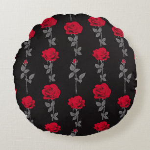 Naadloze rode rozenbloemen abstract rond kussen