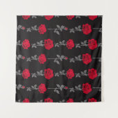 Naadloze rode rozenbloemen  abstract wandkleed (Voorkant (horizontaal))