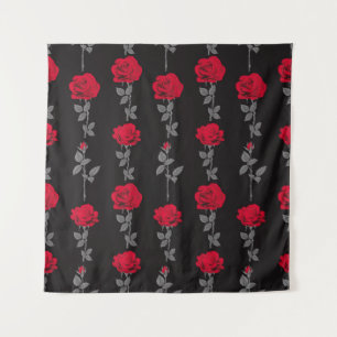 Naadloze rode rozenbloemen abstract wandkleed