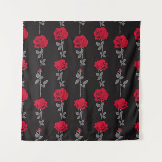Naadloze rode rozenbloemen  abstract wandkleed (Voorkant)