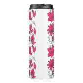 Naadloze rode wilde bloemen patroon thermosbeker (Achterkant)