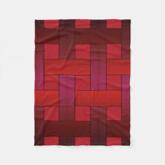 Naadloze rode zijde met gestript patroon moderne a fleece deken (Voorkant)