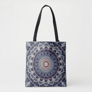 Naadloze ronde ornamentaal mandala patroon arabisc tote bag