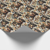  naadloze rottweiler illustratie cadeaupapier (Hoek)
