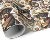  naadloze rottweiler illustratie cadeaupapier (Rol Hoek)