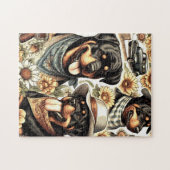  naadloze rottweiler illustratie legpuzzel (Horizontaal)