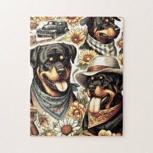 naadloze rottweiler illustratie legpuzzel
