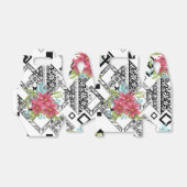 Naadloze roze bloemen bloemen ornamentaal zwart wi bedankdoosjes (Uitgevouwen)