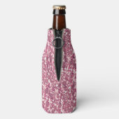 Naadloze roze confetti glitter gladde glans flesjeskoeler (Fles Achterkant)