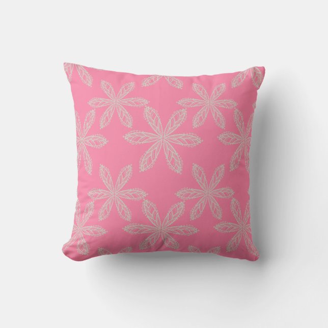 Naadloze roze Floral Design Pillow Kussen (Voorkant)