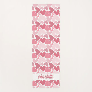 Naadloze Roze Harten Patroon Yoga Mat – Romantisch
