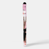 Naadloze Roze Katten Illustratie Monogram Case-Mate iPhone Case (Achterkant / Links)