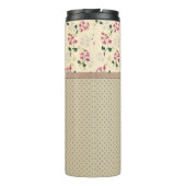 Naadloze roze kleine schattige bloemen bloemen, di thermosbeker (Achterkant)