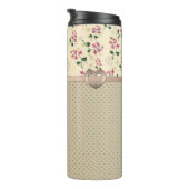 Naadloze roze kleine schattige bloemen bloemen, di thermosbeker (Geroteerd rechts)