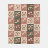 Naadloze Rustieke Bloemige Patchwork Fleece Deken (Voorkant)
