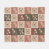 Naadloze Rustieke Bloemige Patchwork Fleece Deken (Voorkant (Horizontaal))