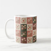 Naadloze Rustieke Bloemige Patchwork Koffiemok (Links)