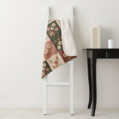 Naadloze Rustieke Bloemige Patchwork Sherpa Deken (In situ)