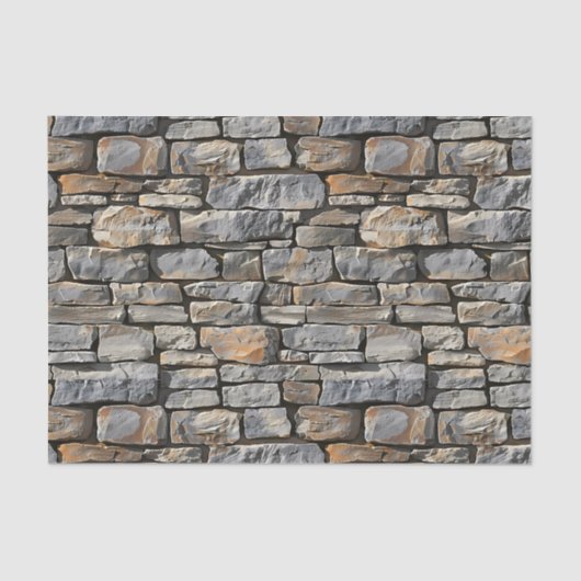 Naadloze rustieke gestapelde stenen decoupage tissuepapier (Voorkant)