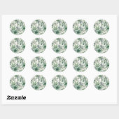 Naadloze Salie Groene Bloemen Ronde Sticker (Vel)
