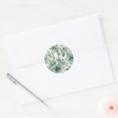Naadloze Salie Groene Bloemen Ronde Sticker (Envelop)