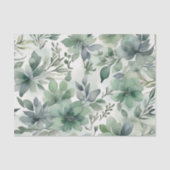 Naadloze Salie Groene Bloemen Tissuepapier (Voorkant)