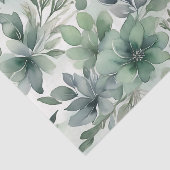 Naadloze Salie Groene Bloemen Tissuepapier (Detail)