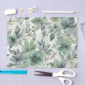 Naadloze Salie Groene Bloemen Tissuepapier (Craft)