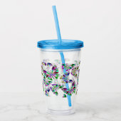 Naadloze schattige cartoon, heldere vlinderpatroon acryl drinkbeker (Links)