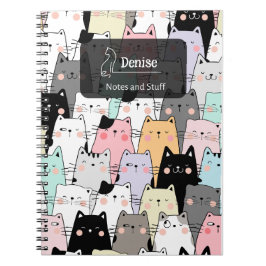 Naadloze Schattigee kattenillustratie Notitieboek