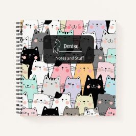 Naadloze Schattigee kattenillustratie Notitieboek