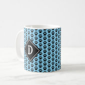 Naadloze Schattigee Paw Print Monogram Koffiemok (Voorkant links)