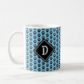 Naadloze Schattigee Paw Print Monogram Koffiemok (Links)