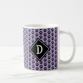 Naadloze Schattigee Paw Print Monogram Koffiemok