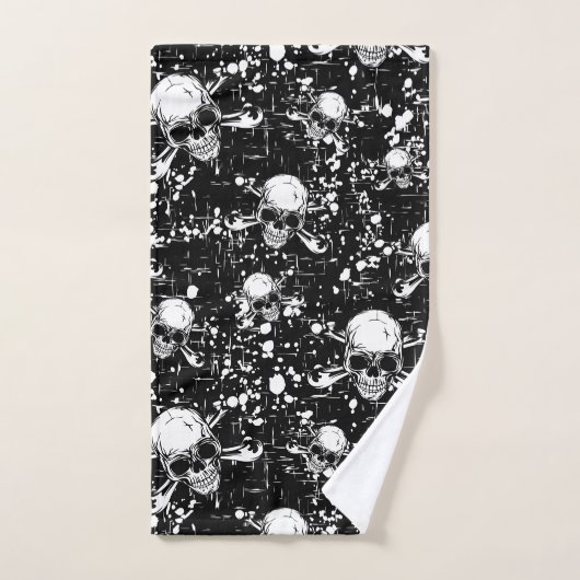 naadloze schedelachtergrond bad handdoek (Handdoek)