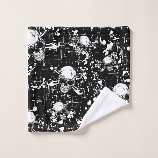 naadloze schedelachtergrond bad handdoek (Wasdoekje)
