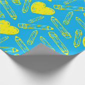 Naadloze School Heart Pencil Wrapping Paper Liefde Cadeaupapier (Hoek)