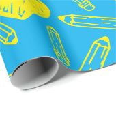 Naadloze School Heart Pencil Wrapping Paper Liefde Cadeaupapier (Rol Hoek)