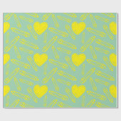 Naadloze School Wrapping Papier met Hartpotlood (Vlak)