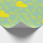 Naadloze School Wrapping Papier met Hartpotlood (Hoek)
