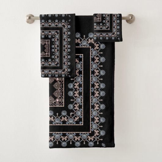 Naadloze sierkralen kristallen glitter shine sequ bad handdoek (Insitu)