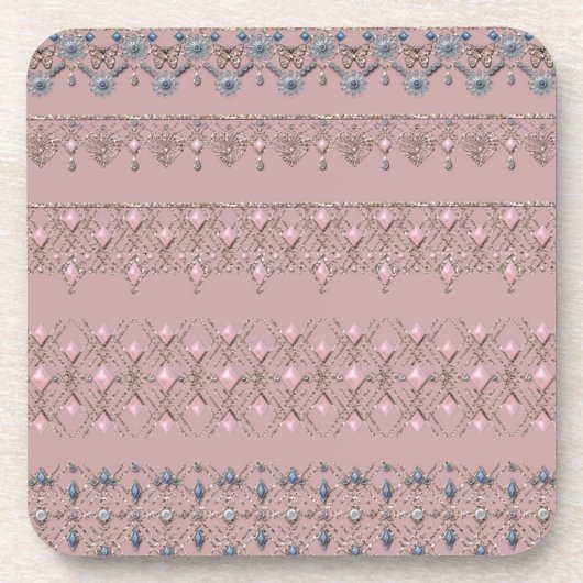 Naadloze sierkralen kristallen glitter shine sequ bier onderzetter (Voorkant)