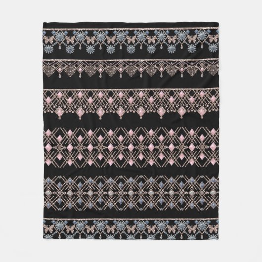 Naadloze sierkralen kristallen glitter shine sequ fleece deken (Voorkant)