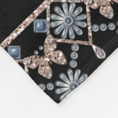 Naadloze sierkralen kristallen glitter shine sequ fleece deken (Hoek)