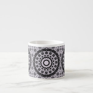 Naadloze sierlijke zwarte grijze kant decor decora espresso kop