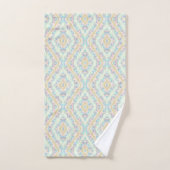 Naadloze sierpastelgroene blauwe beige decor bad handdoek (Handdoek)
