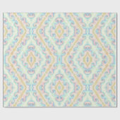 Naadloze sierpastelgroene blauwe beige decor cadeaupapier (Vlak)