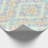 Naadloze sierpastelgroene blauwe beige decor cadeaupapier (Hoek)