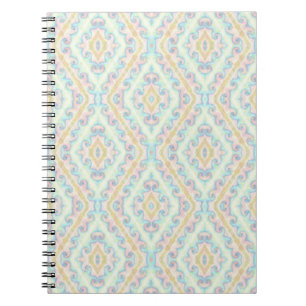 Naadloze sierpastelgroene blauwe beige decor notitieboek